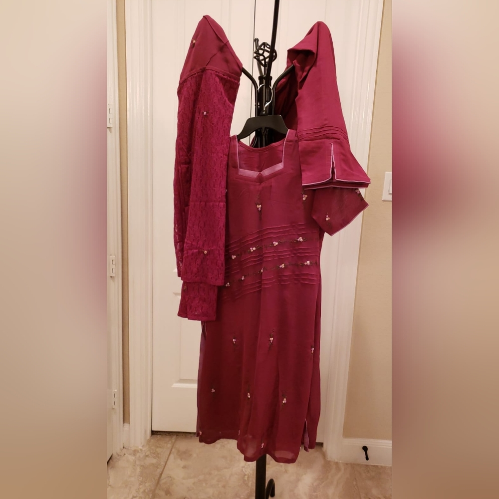 Red three peice shalwar kameez